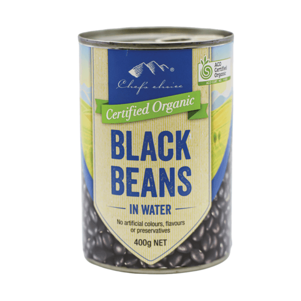 Certified Organic Black Beans in Water