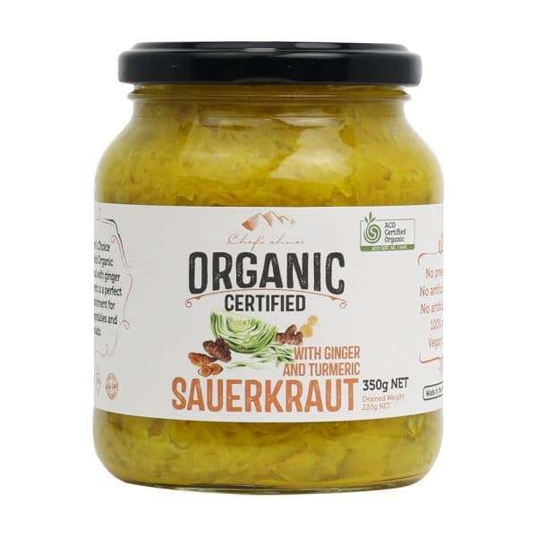 Certified Organic Sauerkraut with Ginger and Turmeric