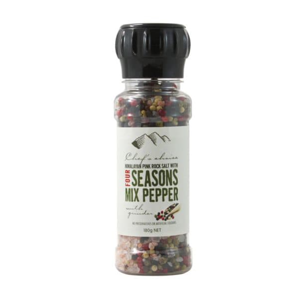 Himalayan Pink Rock Salt with Four Seasons Mix Pepper โ Grinder
