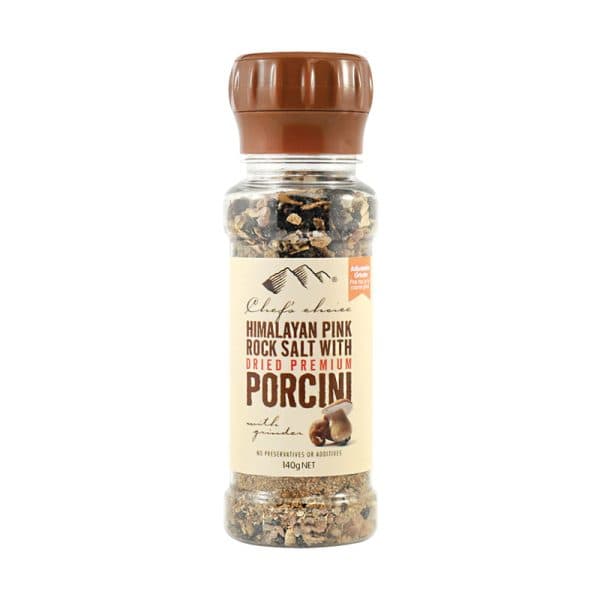 Himalayan Pink Rock Salt with Dried Premium Porcini โ Grinder