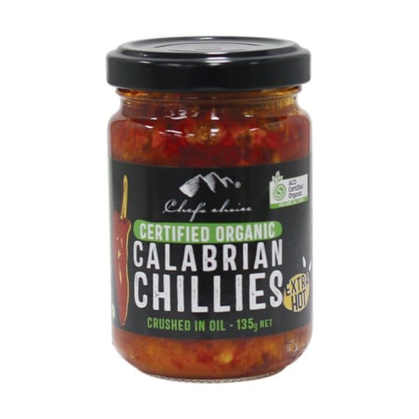 Certified Organic Calabrian Crushed Chillies – In Olive Oil – Extra Hot
