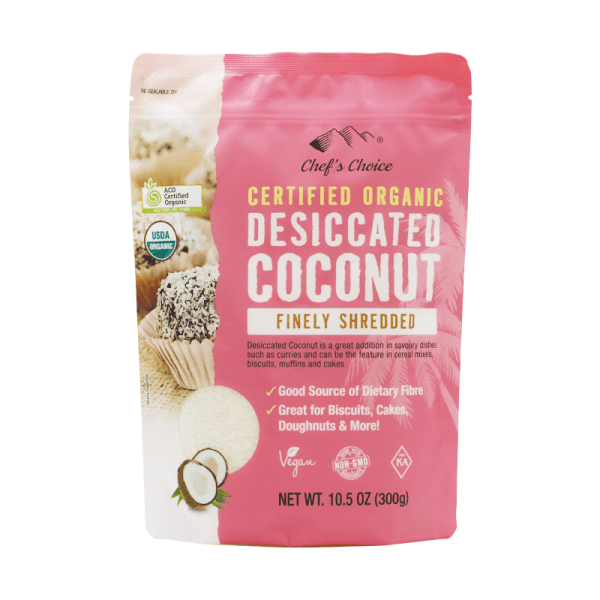 Certified Organic Desiccated Coconut โ Finely Shredded