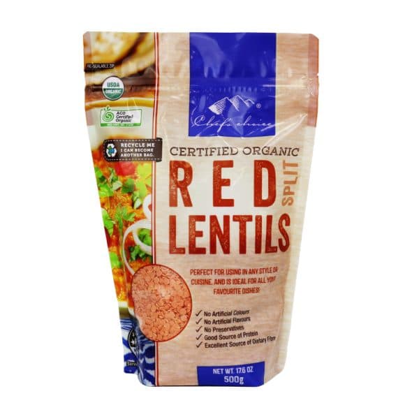 Certified Organic Red Split Lentils
