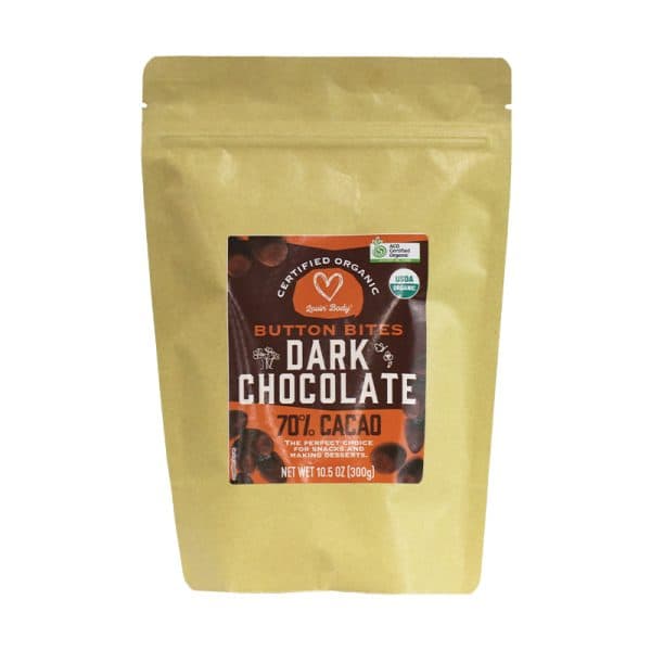 Certified Organic Button Bites Dark Chocolate 70% Cacao